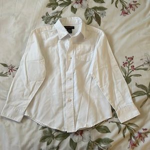 White Dockers collar long sleeve shirt for kids. Size 7.